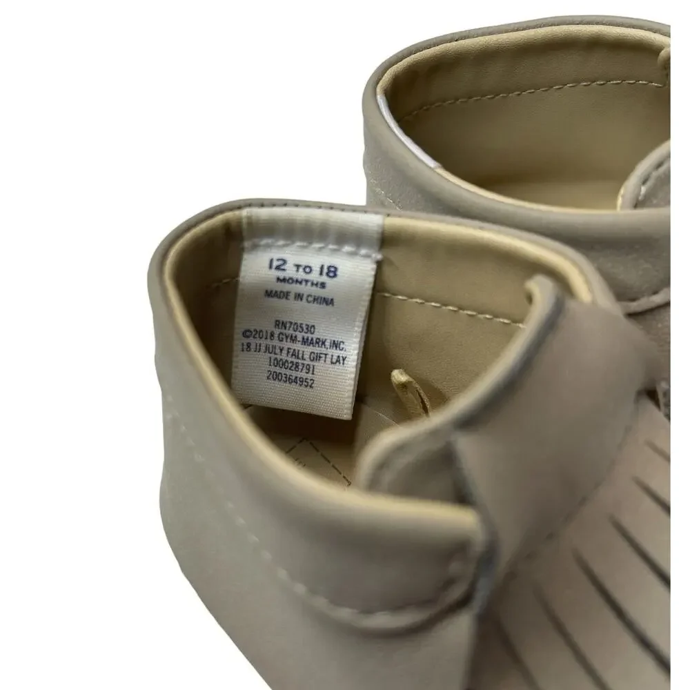 Janie and Jack Baby 12-18 Months Tan Slip-On Moccasins Crib Shoes Soft Soles NEW